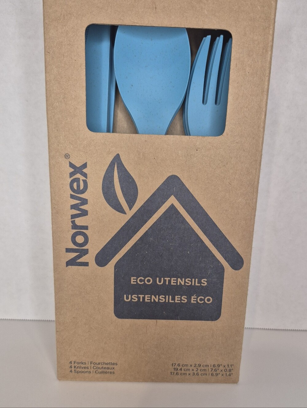 NEW - Norwex Eco Utensils - Light Blue Reusable Cutlery Set